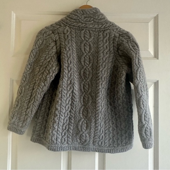 Inis Crafts Merino Wool Fisherman Cable Knit Cardigan Sweater Size Small Chunky - Picture 5 of 7